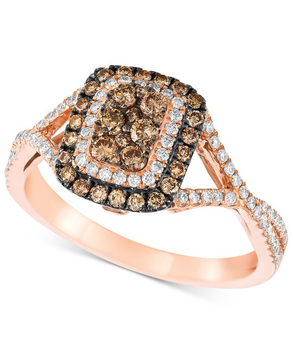 Diamond Halo Ring (5/8 ct) in 14k Rose Gold