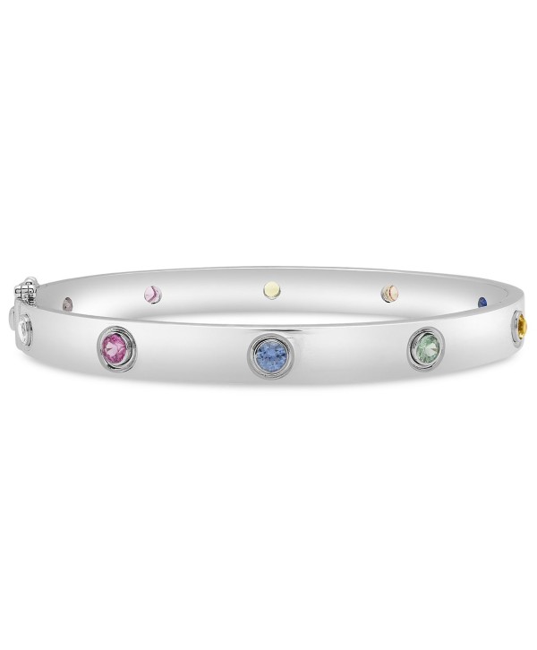 Multi-Sapphire Bangle Bracelet (1-1/3 ct) in Sterling Silver