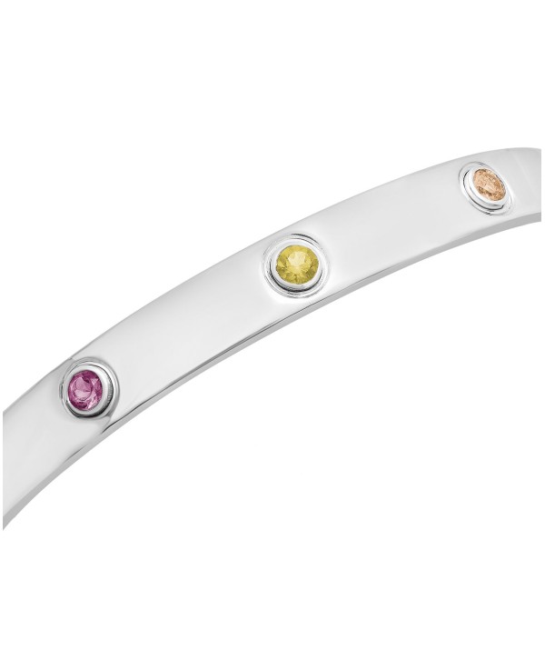 Multi-Sapphire Bangle Bracelet (1-1/3 ct) in Sterling Silver