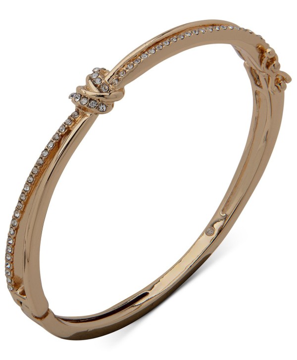 Gold-Tone Pavé Knot Bangle Bracelet