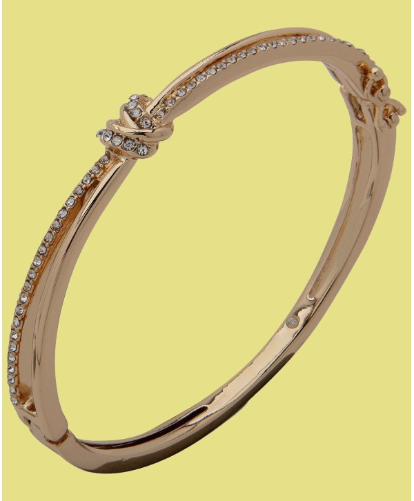 Gold-Tone Pavé Knot Bangle Bracelet