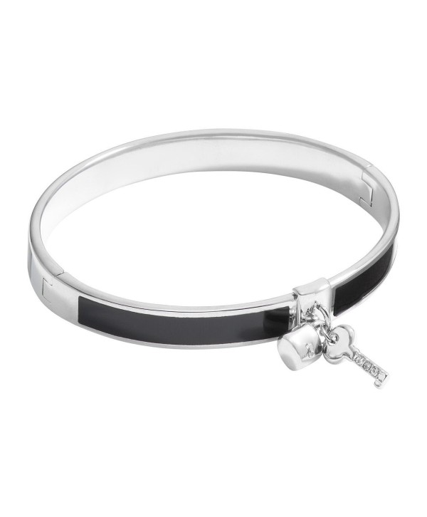 Black Signature Sculpted Charm Bangle Bracelet