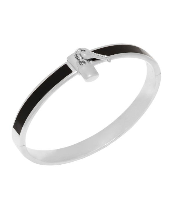 Black Signature Sculpted Charm Bangle Bracelet