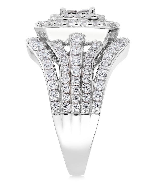 Diamond Princess Cluster Ring (2 ct) in 14k White Gold