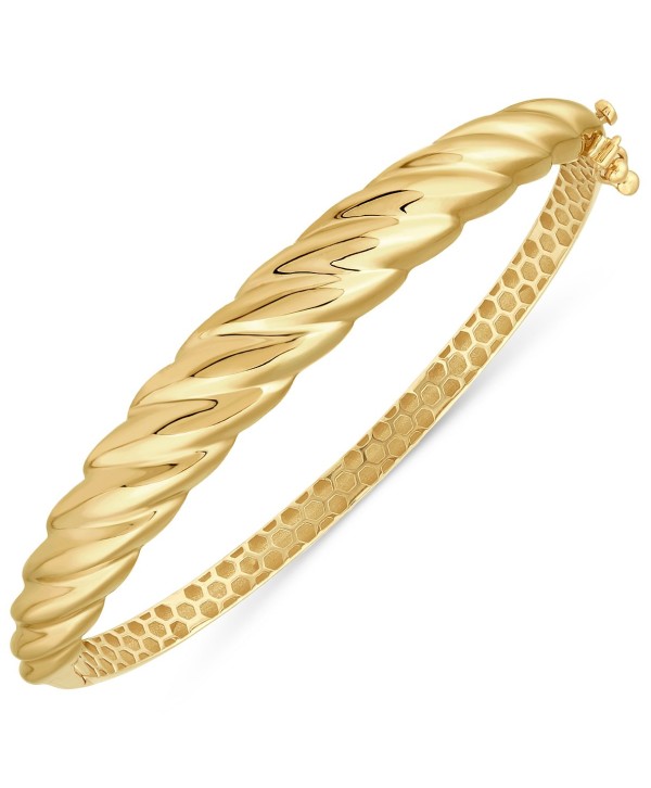 Polished Croissant Bangle Bracelet in 10k Gold