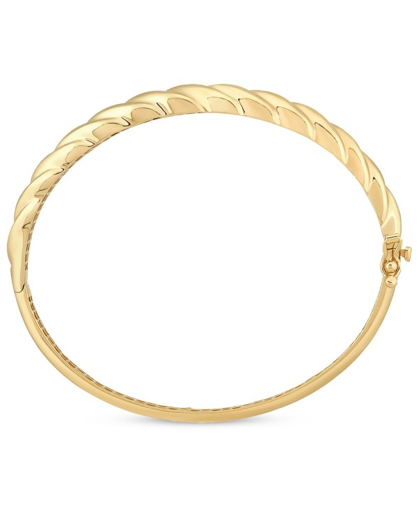 Polished Croissant Bangle Bracelet in 10k Gold