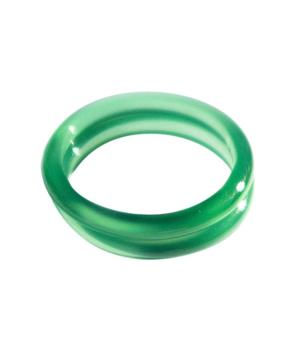 Green jade stone skinny stacking rings