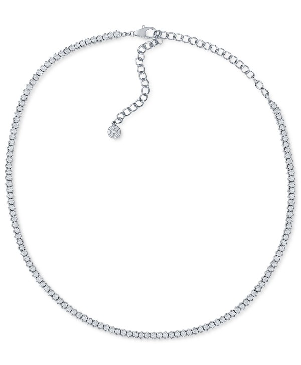 Diamond Choker Necklace (4 ct) in 14k White Gold, 11-1/2 + 4