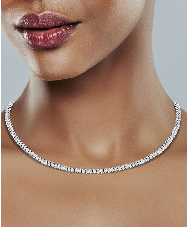 Diamond Choker Necklace (4 ct) in 14k White Gold, 11-1/2 + 4