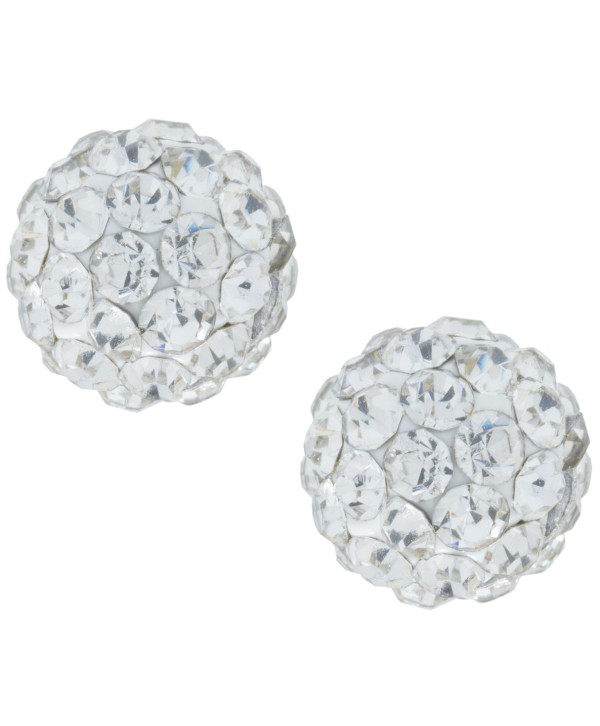 Crystal 6mm Pave Stud Earrings