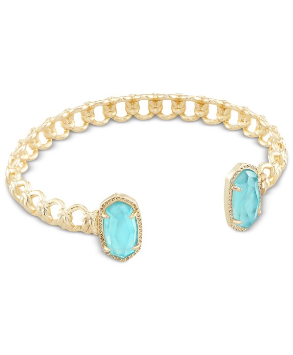 14k Gold-Plated Crystal Link Cuff Bracelet