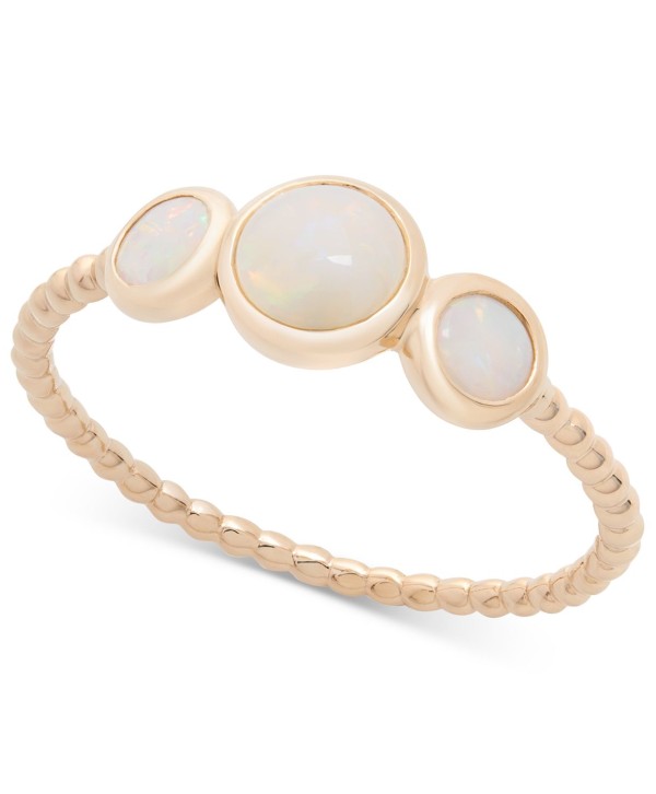 Opal Trio Bezel Statement Ring (1/2 ct) in 14k Gold