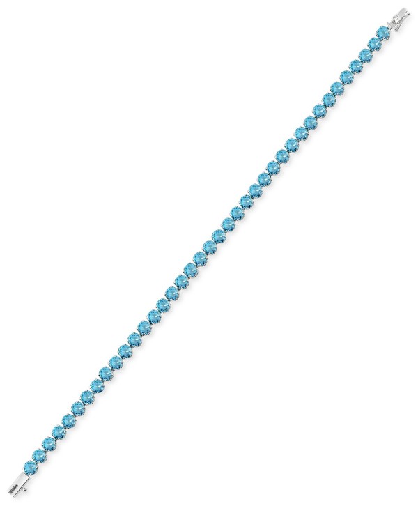 Blue Topaz Link Bracelet (11-3/4 ct) in 14K White Gold