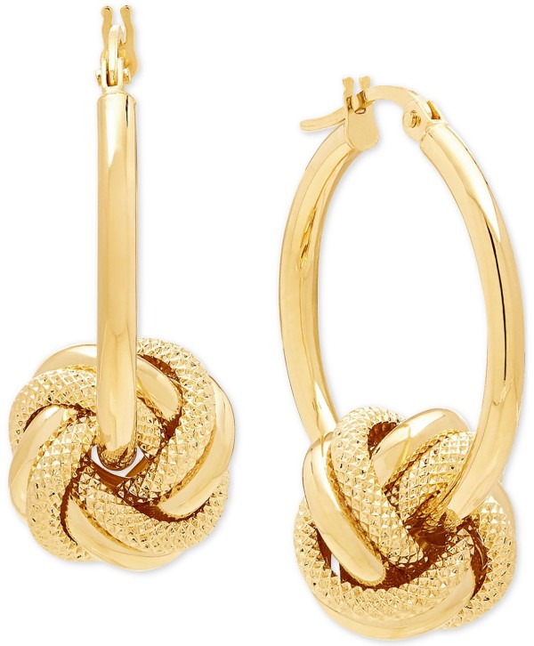 Knot Drop Earrings in 14k Gold