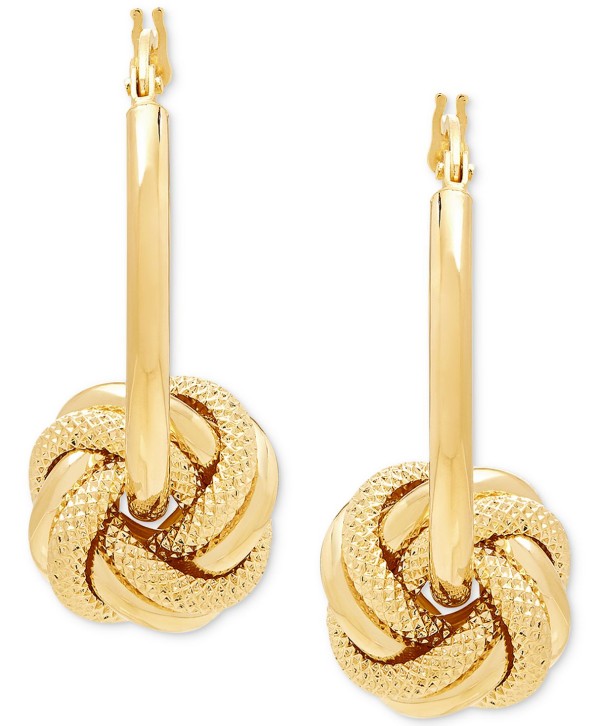 Knot Drop Earrings in 14k Gold