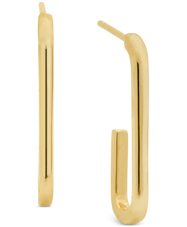 Polished Tube Hoop Earrings in 18k Gold-Plated Sterling Silver