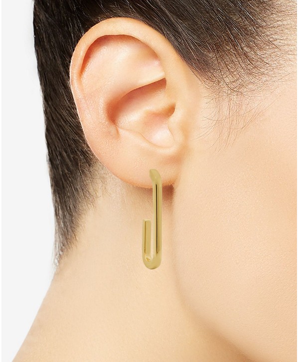 Polished Tube Hoop Earrings in 18k Gold-Plated Sterling Silver