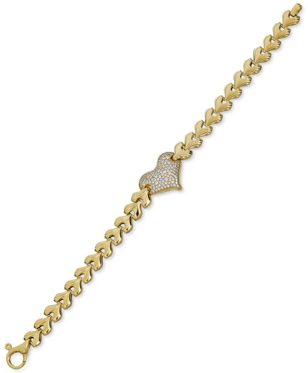 Diamond Heart Cluster Link Bracelet (3/4 ct) in 14k