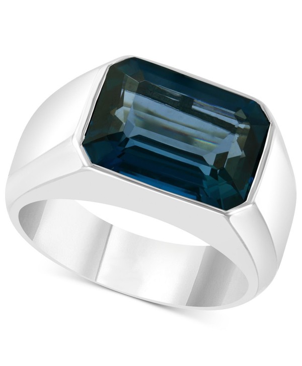 Men's Blue Topaz Ring (9-1/4 ct) in Sterling Silver