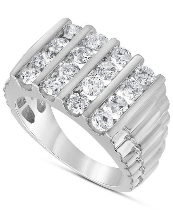 Men's Diamond Vertical Cluster Ring (2 ct) in 10k Gold