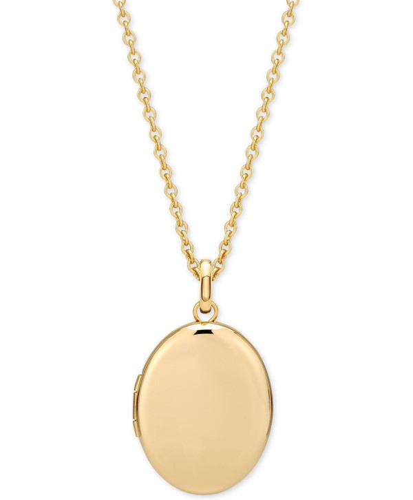 Diamond Accent Locket Pendant Necklace in 14k Gold-Plate Over Sterling Silver, 18