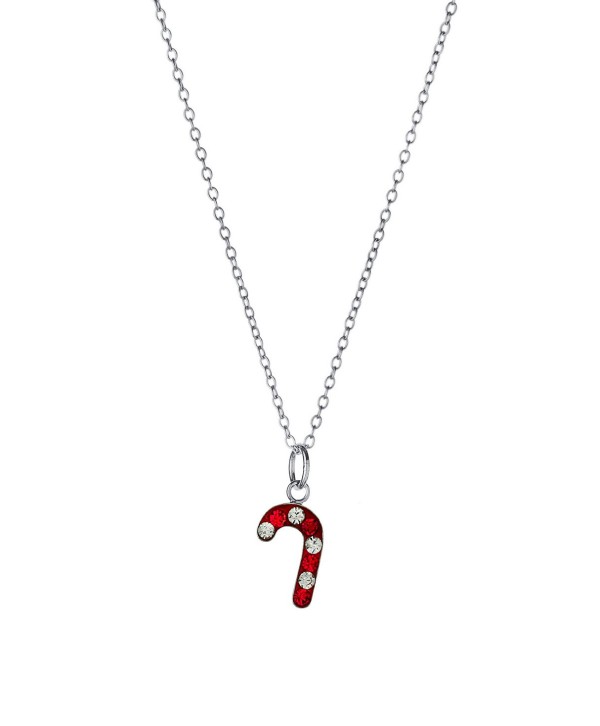 Crystal Candy Cane Pendant Necklace (0.13 ct) in Sterling Silver