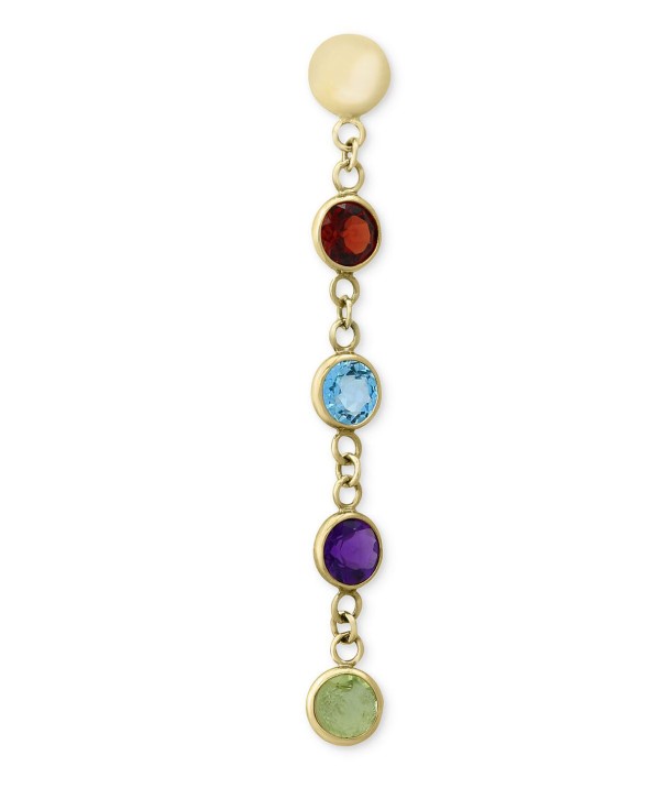 Multi-Gemstone Drop Earrings (2-1/5 ct) in 14k Gold