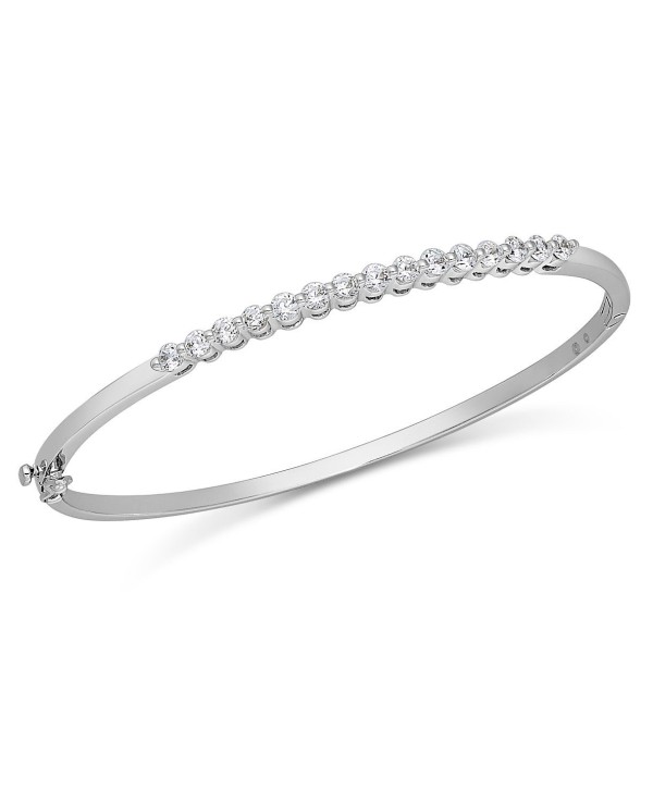 Diamond Bangle Bracelet in 14k White Gold (1 ct)