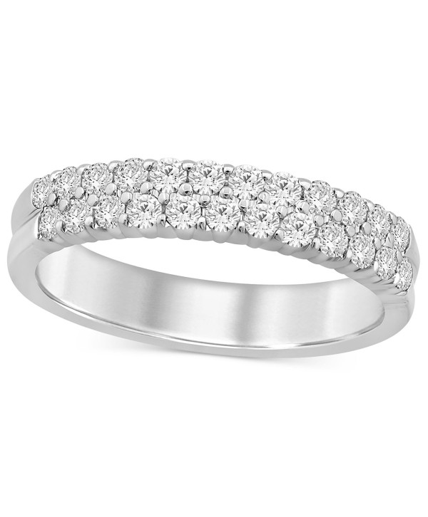 Diamond Double Row Band (1/2 ct) in 14k White Gold