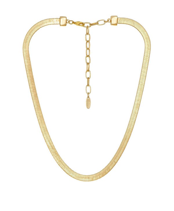 Gold Plated Flat Chain Necklace