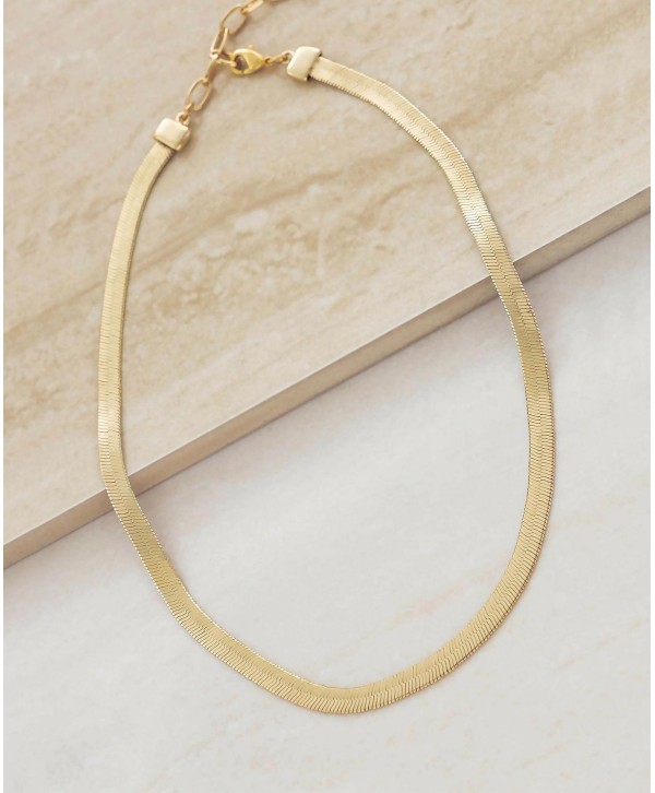 Gold Plated Flat Chain Necklace