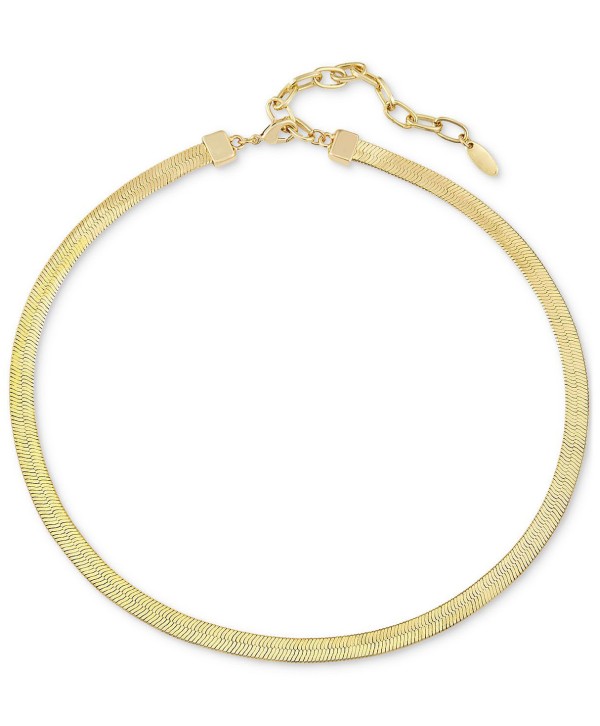 Gold Plated Flat Chain Necklace