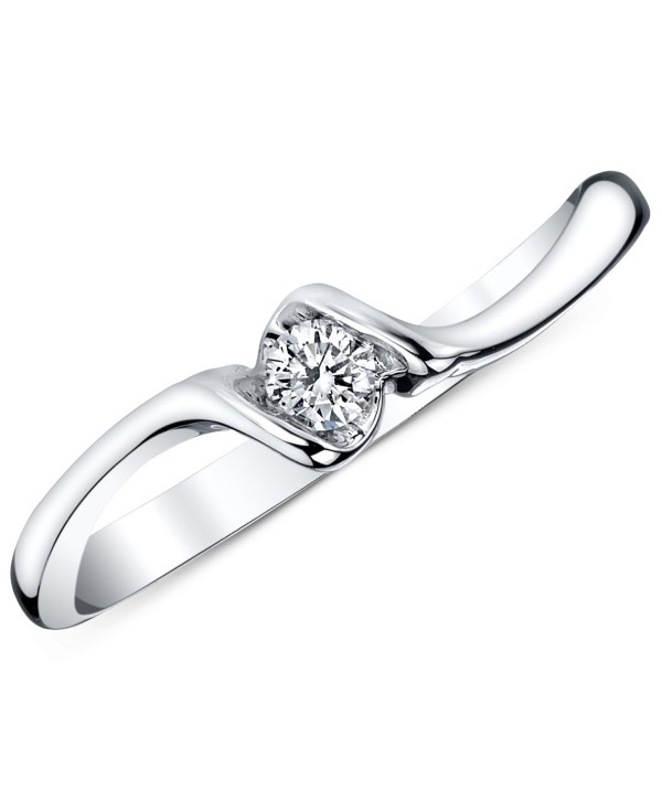 Diamond Ring (1/10 ct) in 14k White Gold