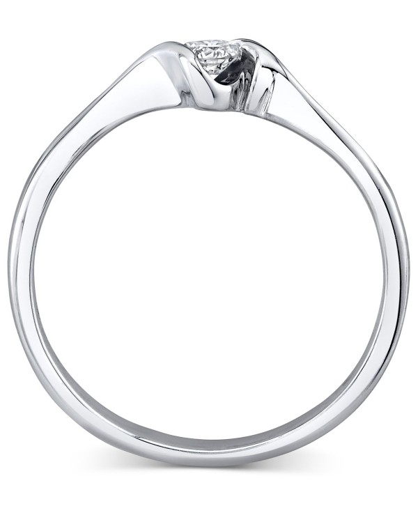 Diamond Ring (1/10 ct) in 14k White Gold