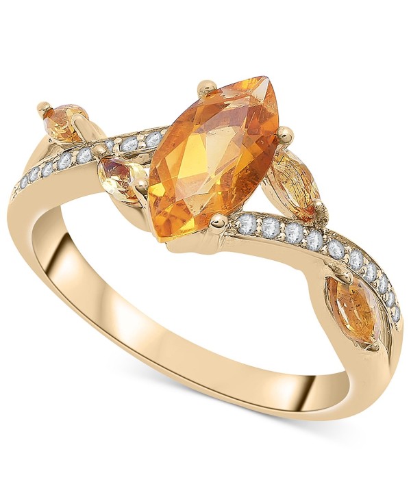 Citrine (3/4 ct) & Diamond Accent Swirl Ring