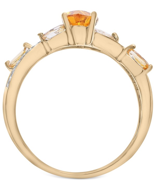 Citrine (3/4 ct) & Diamond Accent Swirl Ring