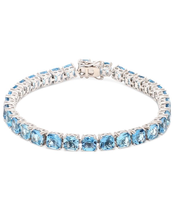 Blue Topaz Tennis Bracelet (19-1/5 ct) in Sterling Silver