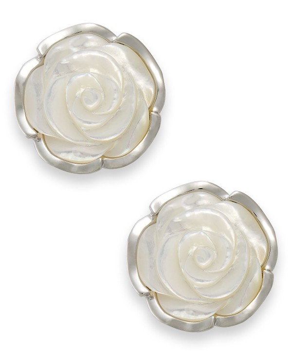 Sterling Silver Earrings Pearl Flower Earrings