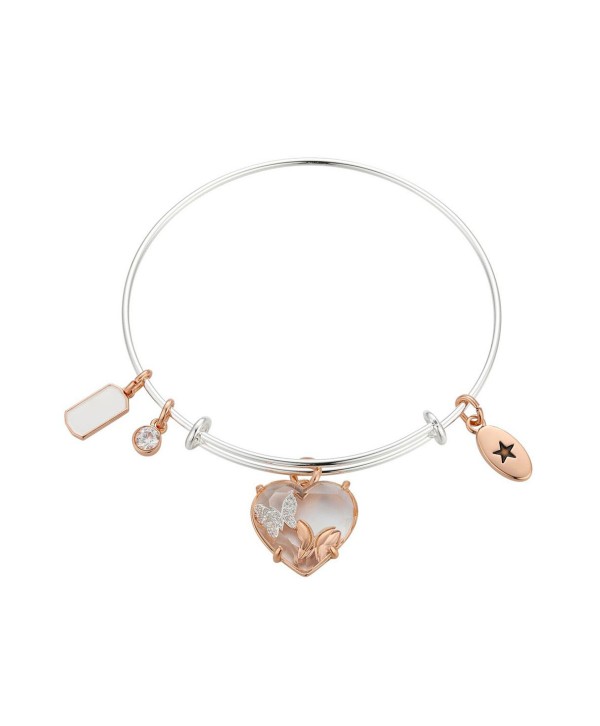 Cubic Zirconia Butterfly Charm Bangle