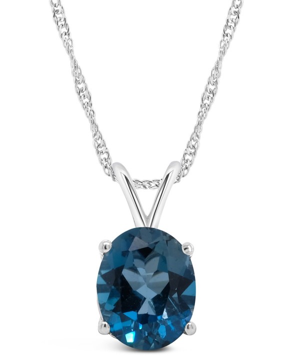 Topaz (3-5/8 ct) Pendant Necklace in 14K White Gold