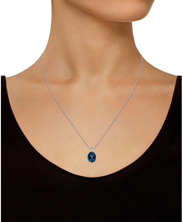 Topaz (3-5/8 ct) Pendant Necklace in 14K White Gold