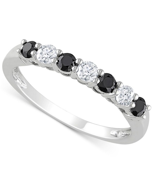 Black Diamond (1/4 ct) & White Diamond (1/5 ct) Anniversary Band