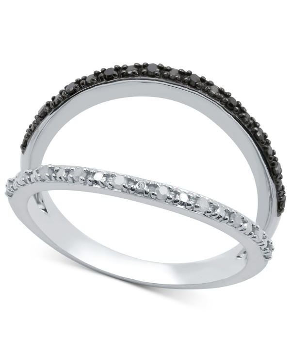 Black Diamond (1/10 ct) & White Diamond (1/10 ct) Split Ring