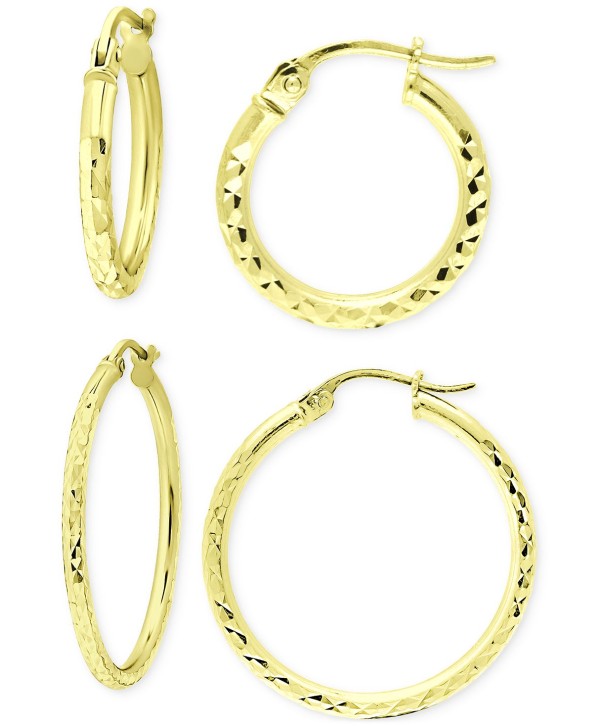 2-Pc. Set Textured Small Hoop Earrings