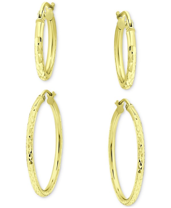 2-Pc. Set Textured Small Hoop Earrings