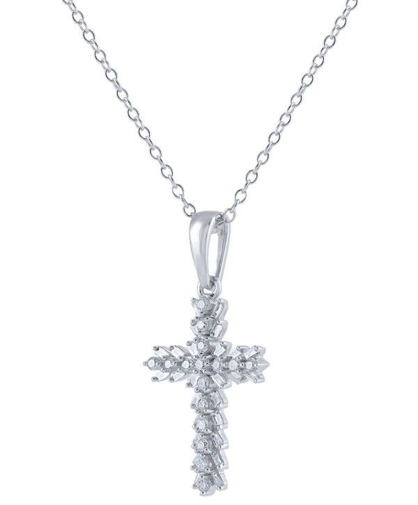 Diamond Baguette & Round Cross 18