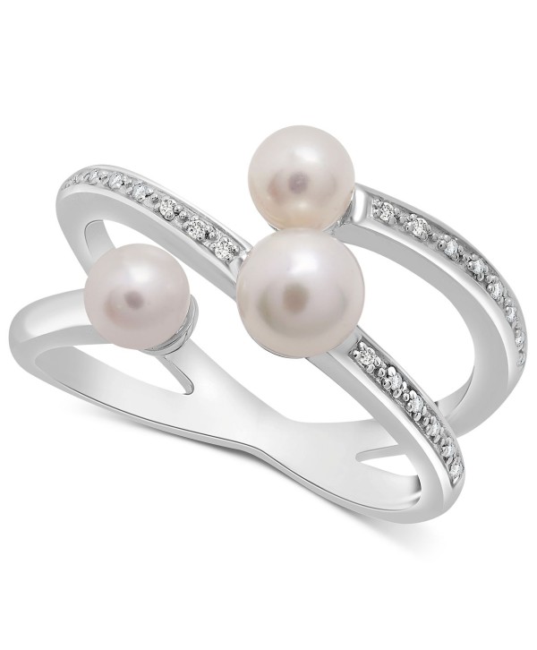 Pearl (4 & 5mm) & Diamond (1/20 ct tw.) Statement Ring