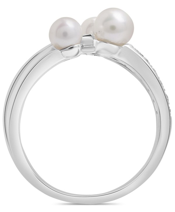 Pearl (4 & 5mm) & Diamond (1/20 ct tw.) Statement Ring