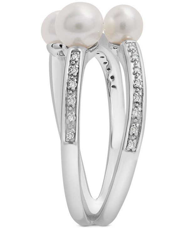 Pearl (4 & 5mm) & Diamond (1/20 ct tw.) Statement Ring