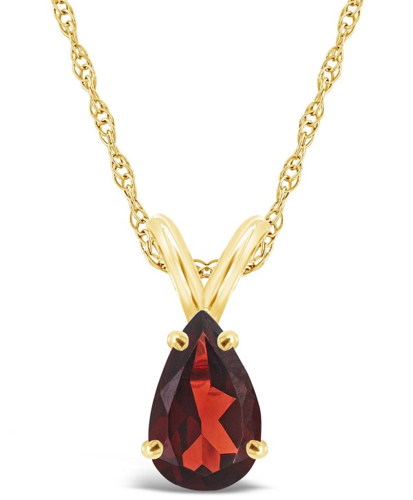 Garnet (1-1/5 ctt.w) Pendant Necklace in 14K Yellow Gold